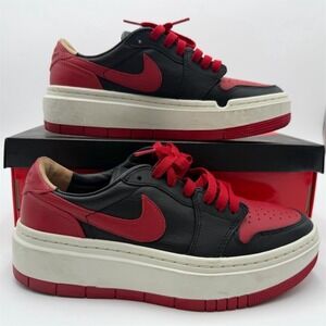 Air Jordan 1 Elevate Low SE Women's Platform Sneakers Black Bred Size‎ 8.5